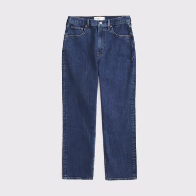 Abercrombie & Fitch Curve Love Ultra High Rise Ankle Straight Jean In Blue
