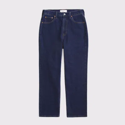 Abercrombie & Fitch Curve Love Ultra High Rise Ankle Straight Jean In Blue