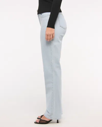 Abercrombie & Fitch Curve Love Mid Rise 90s Straight Jean In Blue