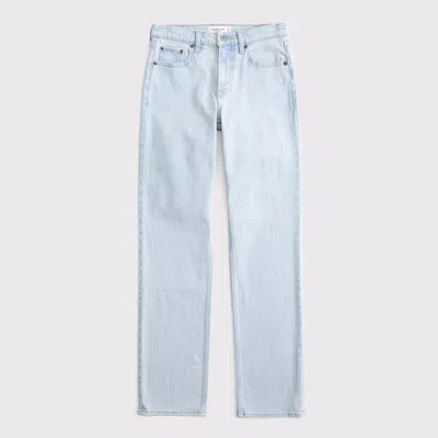 Abercrombie & Fitch Mid Rise 90s Straight Jean In Blue