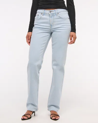 Abercrombie & Fitch Mid Rise 90s Straight Jean In Blue