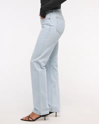 Abercrombie & Fitch Mid Rise 90s Straight Jean In Blue