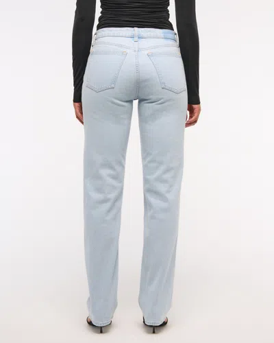 Abercrombie & Fitch Mid Rise 90s Straight Jean In Blue