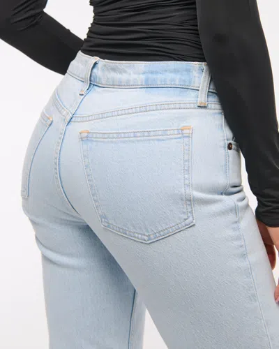 Abercrombie & Fitch Mid Rise 90s Straight Jean In Blue