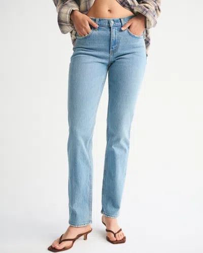 Abercrombie & Fitch Mid Rise 90s Straight Jean In Blue