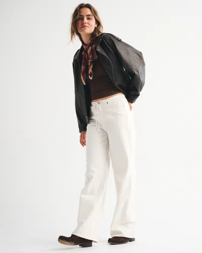 Abercrombie & Fitch Low Rise Ultra Loose Jean In White