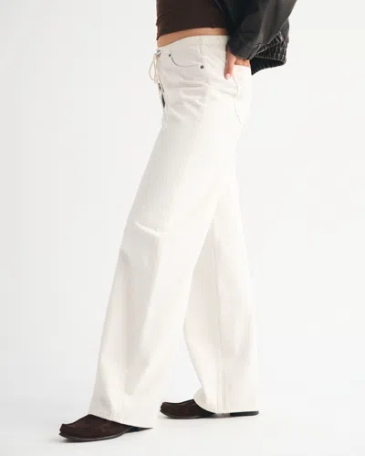 Abercrombie & Fitch Low Rise Ultra Loose Jean In White