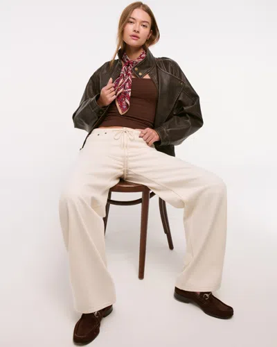 Abercrombie & Fitch Low Rise Ultra Loose Jean In White