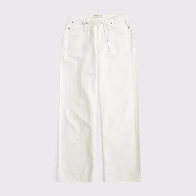 Abercrombie & Fitch Curve Love Low Rise Ultra Loose Jean In White