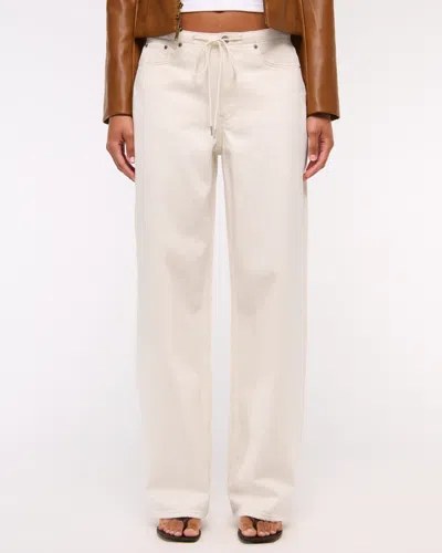 Abercrombie & Fitch Curve Love Low Rise Ultra Loose Jean In White