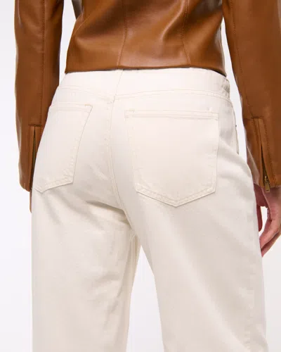 Abercrombie & Fitch Curve Love Low Rise Ultra Loose Jean In White