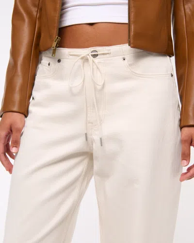 Abercrombie & Fitch Curve Love Low Rise Ultra Loose Jean In White