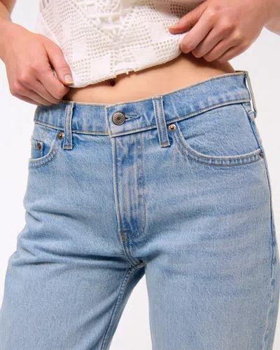 Abercrombie & Fitch Low Rise Baggy Jean In White