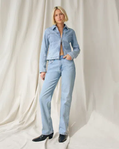 Abercrombie & Fitch Low Rise Baggy Jean In White