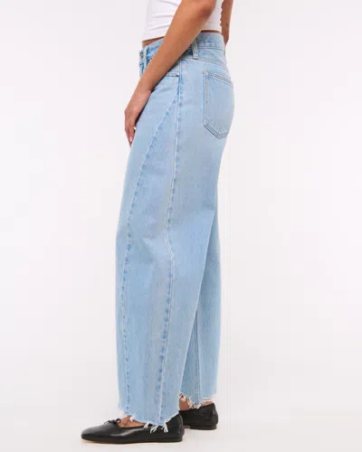 Abercrombie & Fitch Mid Rise Barrel Jean In Blue