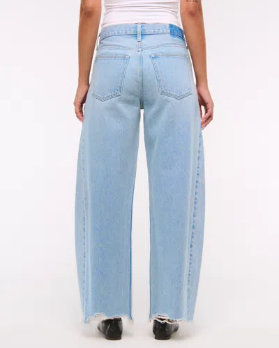 Abercrombie & Fitch Mid Rise Barrel Jean In Blue