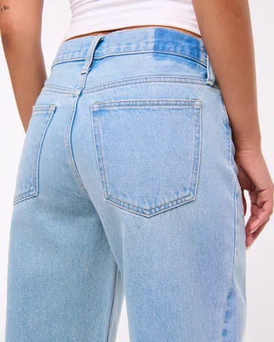 Abercrombie & Fitch Mid Rise Barrel Jean In Blue