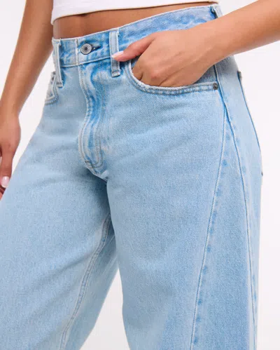 Abercrombie & Fitch Mid Rise Barrel Jean In Blue