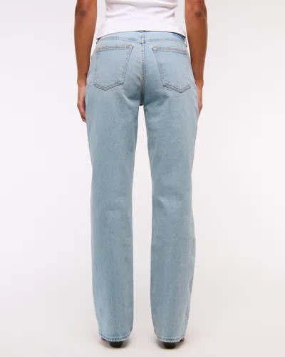 Abercrombie & Fitch Curve Love Low Rise Baggy Jean In Blue