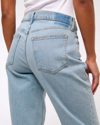Abercrombie & Fitch Curve Love Low Rise Baggy Jean In Blue