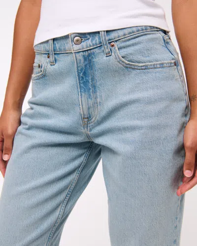 Abercrombie & Fitch Curve Love Low Rise Baggy Jean In Blue