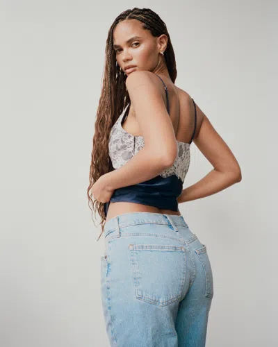 Abercrombie & Fitch Curve Love Low Rise Baggy Jean In Blue