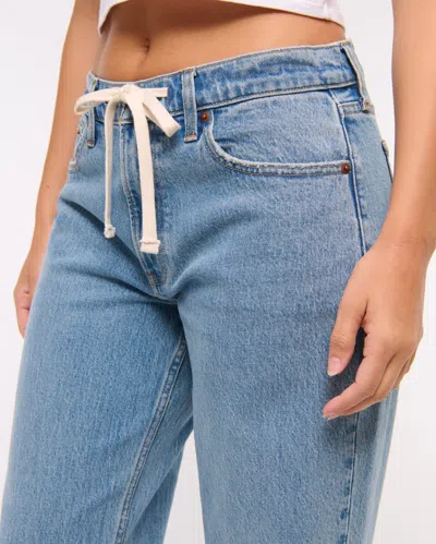 Abercrombie & Fitch Curve Love Low Rise Baggy Jean In Blue