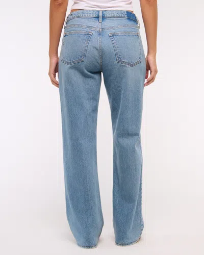 Abercrombie & Fitch Curve Love Low Rise Baggy Jean In Blue