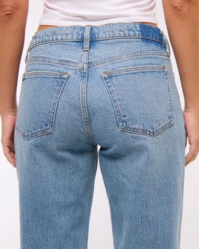 Abercrombie & Fitch Curve Love Low Rise Baggy Jean In Blue
