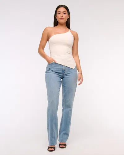 Abercrombie & Fitch Curve Love Ultra High Rise 90s Straight Jean In Blue