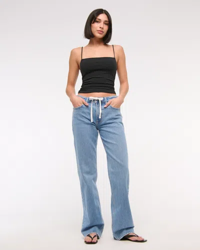 Abercrombie & Fitch Low Rise Baggy Jean In Blue