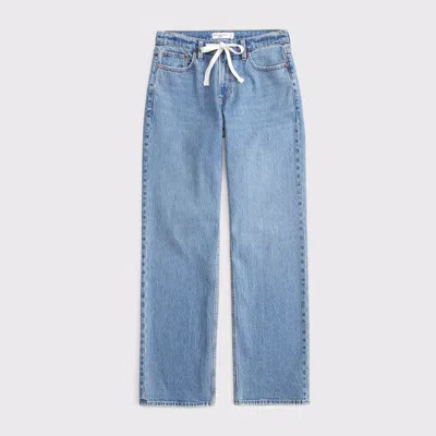 Abercrombie & Fitch Low Rise Baggy Jean In Blue