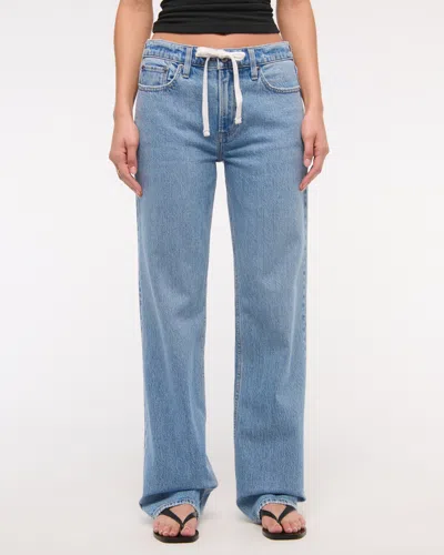 Abercrombie & Fitch Low Rise Baggy Jean In Blue