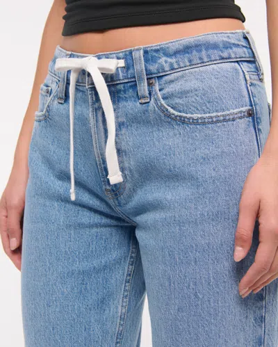 Abercrombie & Fitch Low Rise Baggy Jean In Blue