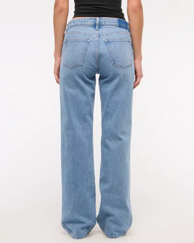 Abercrombie & Fitch Low Rise Baggy Jean In Blue