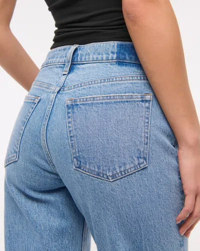 Abercrombie & Fitch Low Rise Baggy Jean In Blue