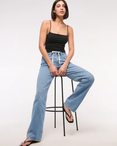 Abercrombie & Fitch Low Rise Baggy Jean In Blue