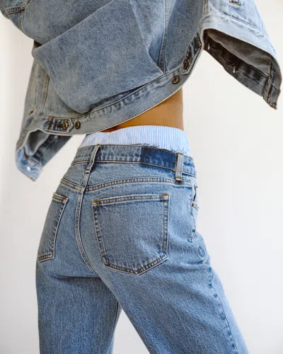 Abercrombie & Fitch Low Rise Baggy Jean In Blue