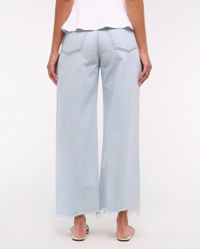 Abercrombie & Fitch High Rise Cropped Wide Leg Jean In Blue