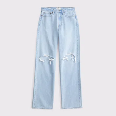 Abercrombie & Fitch Mid Rise Slouchy Jean In Blue