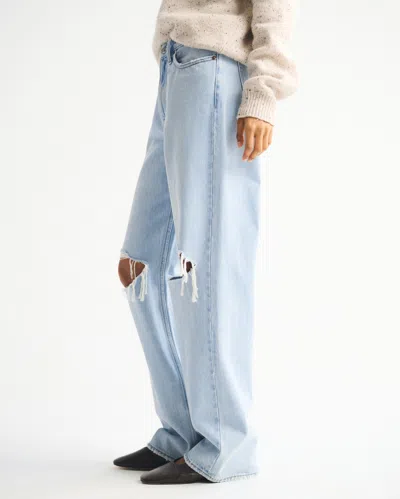 Abercrombie & Fitch Mid Rise Slouchy Jean In Blue