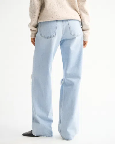 Abercrombie & Fitch Mid Rise Slouchy Jean In Blue
