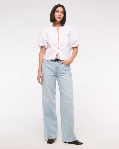 Abercrombie & Fitch Low Rise Ultra Loose Jean In Blue