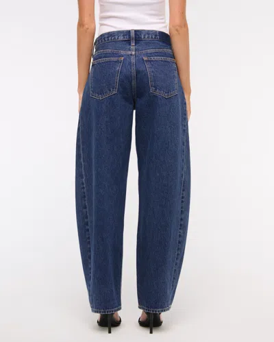 Abercrombie & Fitch Mid Rise Barrel Jean In Black