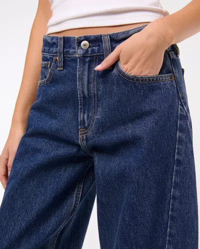 Abercrombie & Fitch Mid Rise Barrel Jean In Black