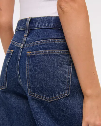 Abercrombie & Fitch Mid Rise Barrel Jean In Black