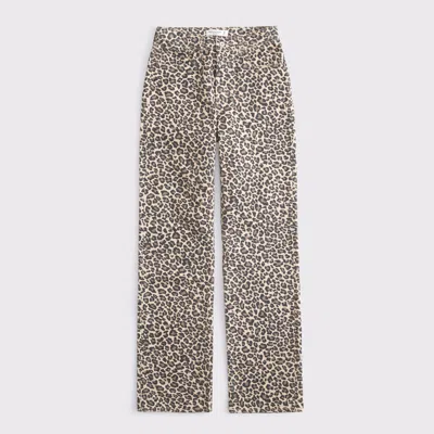 Abercrombie & Fitch Curve Love High Rise 90s Relaxed Jean In Animal Print