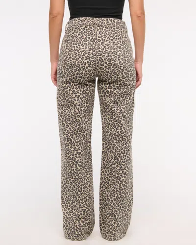 Abercrombie & Fitch Curve Love High Rise 90s Relaxed Jean In Animal Print