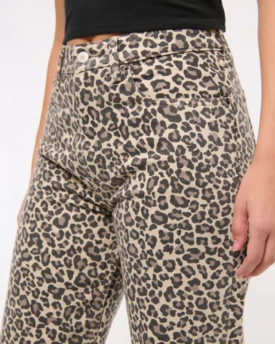 Abercrombie & Fitch Curve Love High Rise 90s Relaxed Jean In Animal Print