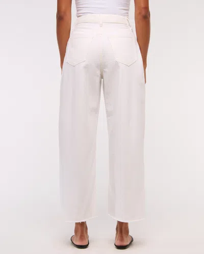 Abercrombie & Fitch Curve Love High Rise Cropped Wide Leg Jean In White